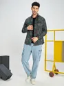 Grey Printed Shirt for Men