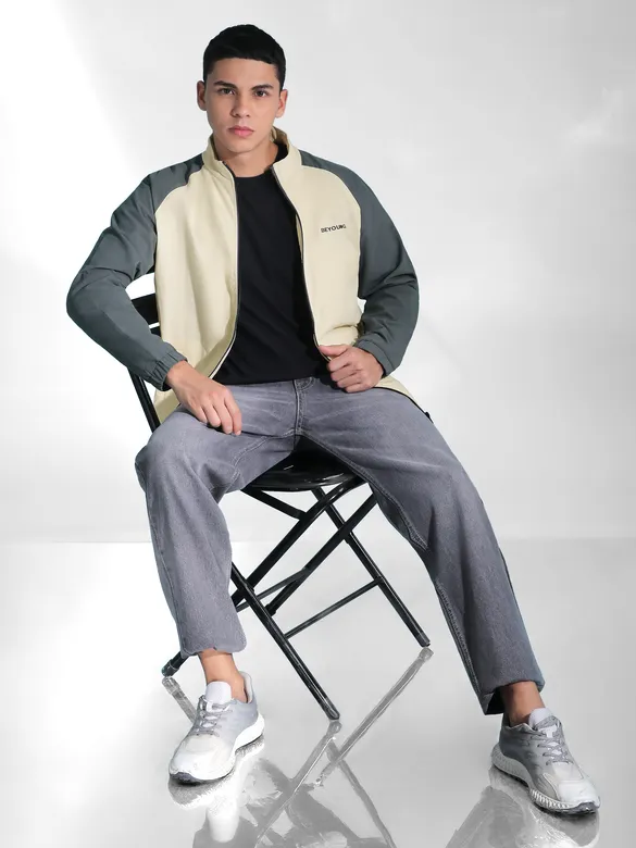 Grey Raglan Sleeve Jacket