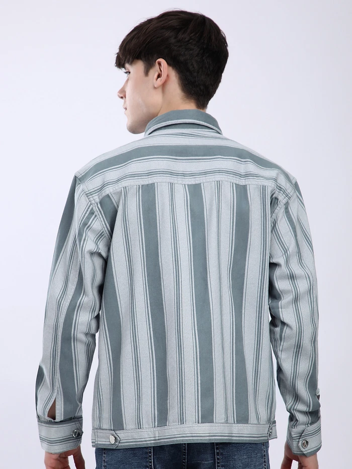Grey Striped Shacket