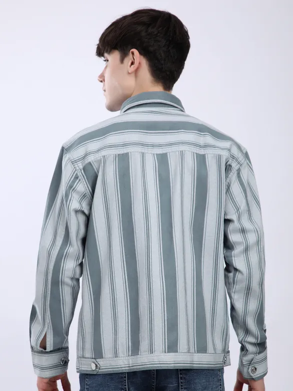 Grey Striped Shacket