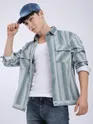 Grey Striped Shacket