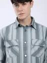 Grey Striped Shacket