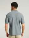 Grey Textured Zipper Polo T-shirt