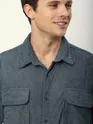 Grey Tribal Textured Corduroy Shirt