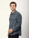 Grey Tribal Textured Corduroy Shirt