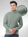 Men Wears a Grey Turtle Neck relaxed fit Sweatshirts | Beyoung