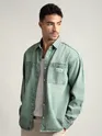 Ice Blue Vintage Wash Denim Shirt
