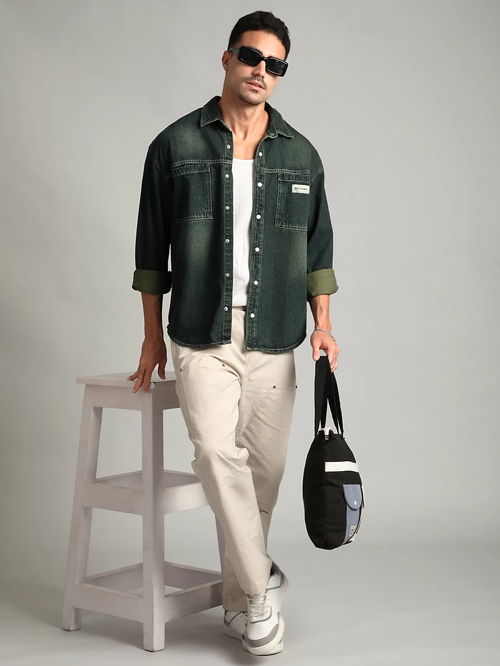 Indigo Vintage Wash Denim Shirt