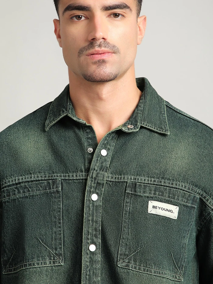 Indigo Vintage Wash Denim Shirt