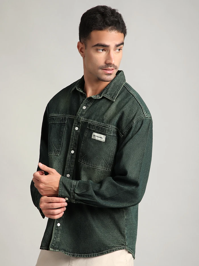 Indigo Vintage Wash Denim Shirt