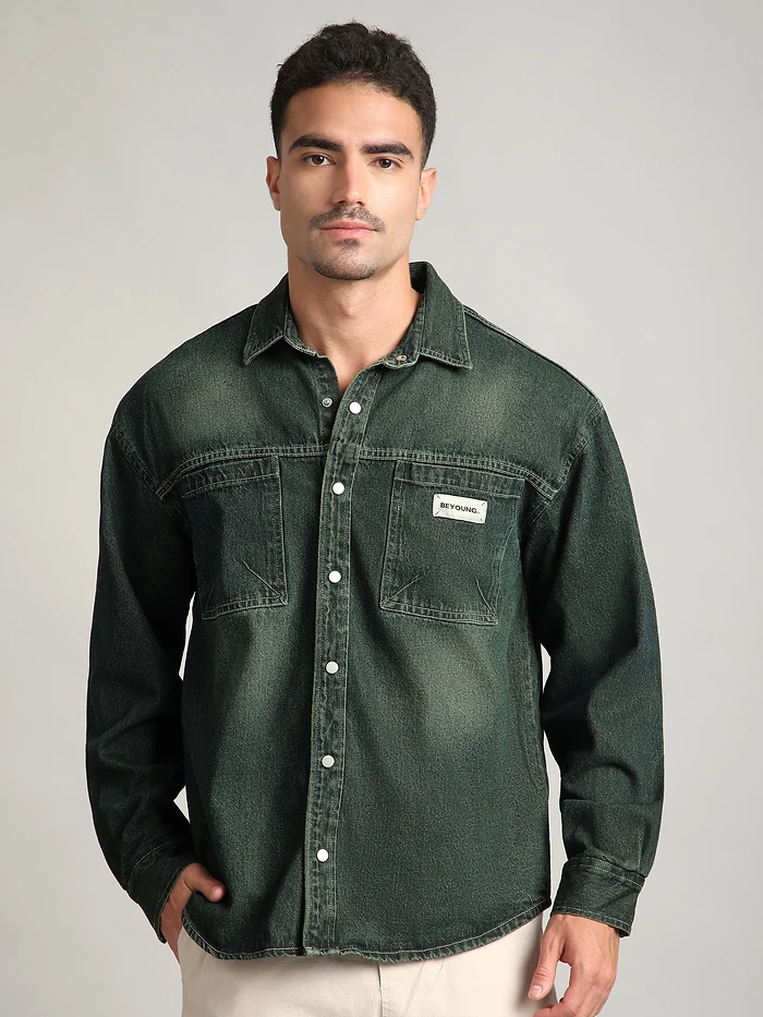 Indigo Vintage Wash Denim Shirt
