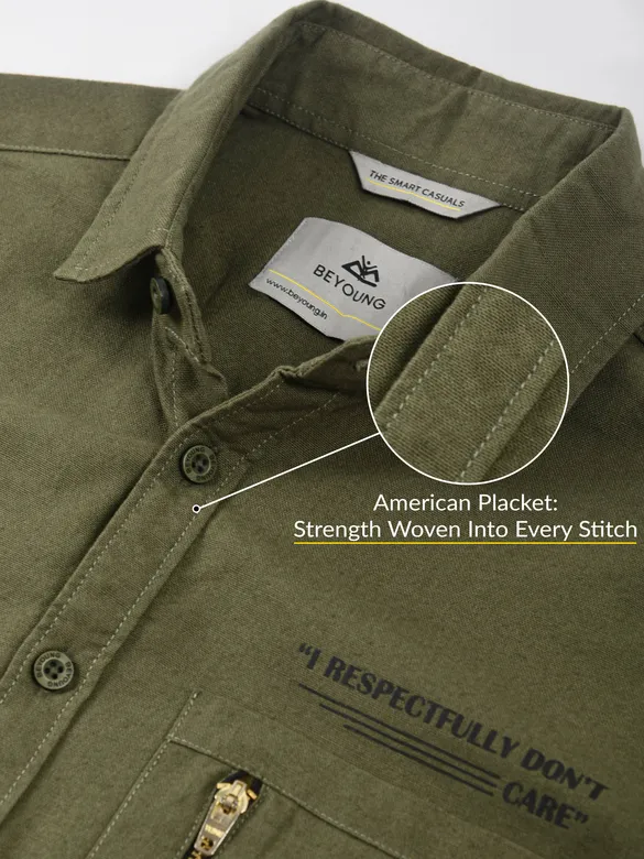 Jade Green Solid Urban Shirt for Men