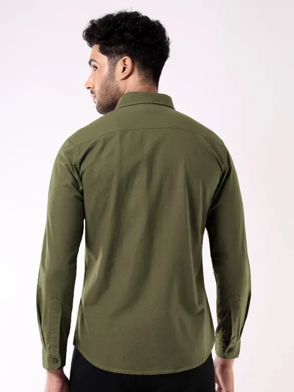 Jade Green Solid Urban Shirt for Men