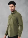 Jade Green Solid Urban Shirt for Men