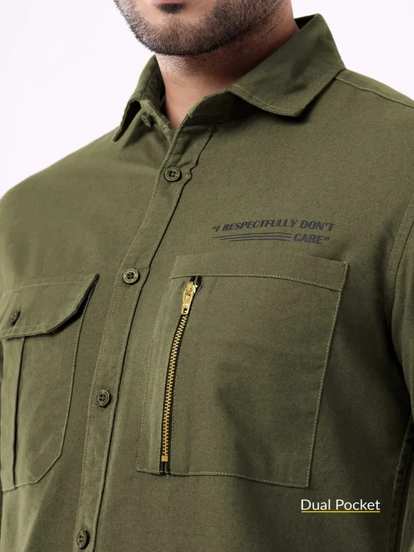 Jade Green Solid Urban Shirt for Men
