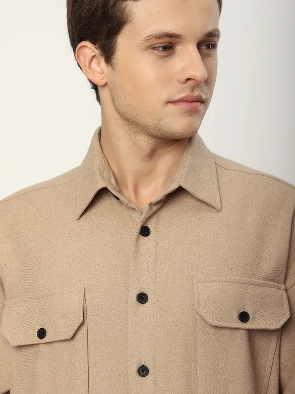 Khaki Recycled Flannel Shirt