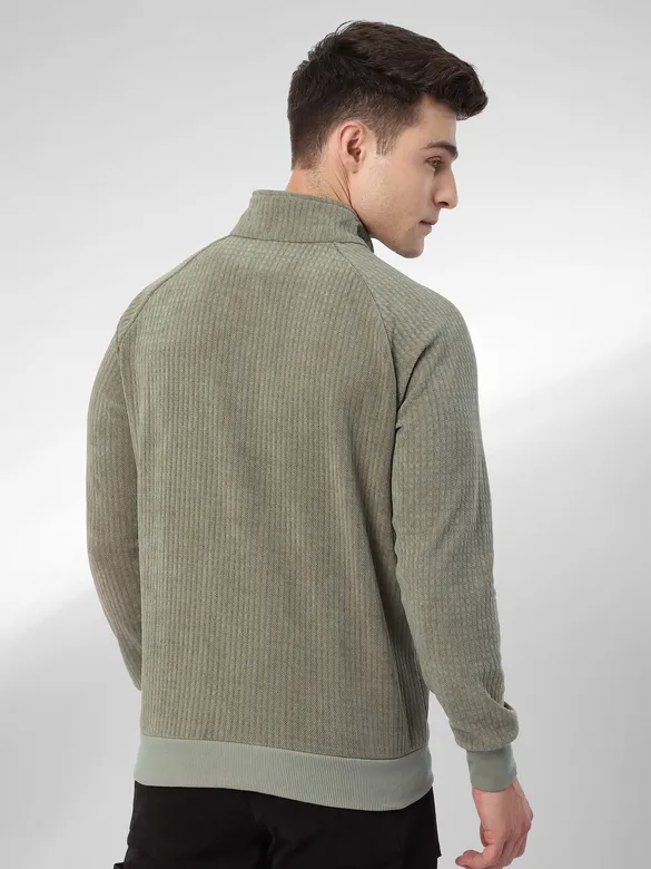 Khaki Zipper Sweatshirt