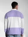 Lavender Striped Polo Sweatshirt