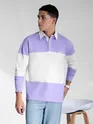 Lavender Striped Polo Sweatshirt
