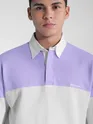 Lavender Striped Polo Sweatshirt
