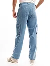 Light Blue Denim Oversized Cargo Pants