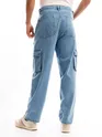 Light Blue Denim Oversized Cargo Pants