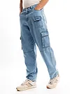 oversized cargo jeans pants, 