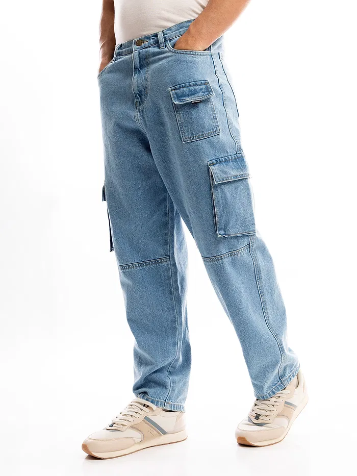 oversized cargo jeans pants, 