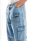 Light Blue Denim Oversized Cargo Pants