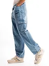 Light Blue Denim Oversized Cargo Pants