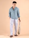 Light Blue Hooded Shirt