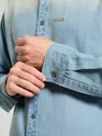 Light Blue Ombre Denim Shirt For Men