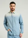 Light Blue Ombre Denim Shirt For Men