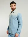 Light Blue Ombre Denim Shirt For Men