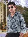 Light Grey Bold Flower Print Shirt