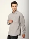 Light Grey Dual Pocket Embroidered Shirt