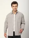 Light Grey Dual Pocket Embroidered Shirt