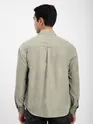 Light Grey Front Yoke Suede Shirt