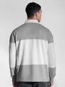 Light Grey Striped Polo Sweatshirt