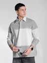 Light Grey Striped Polo Sweatshirt