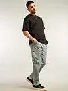 Light Grey Tapered Baggy Cargo Pants