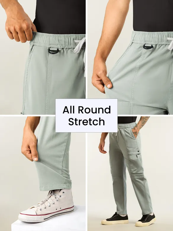 Light Grey Tapered Baggy Cargo Pants