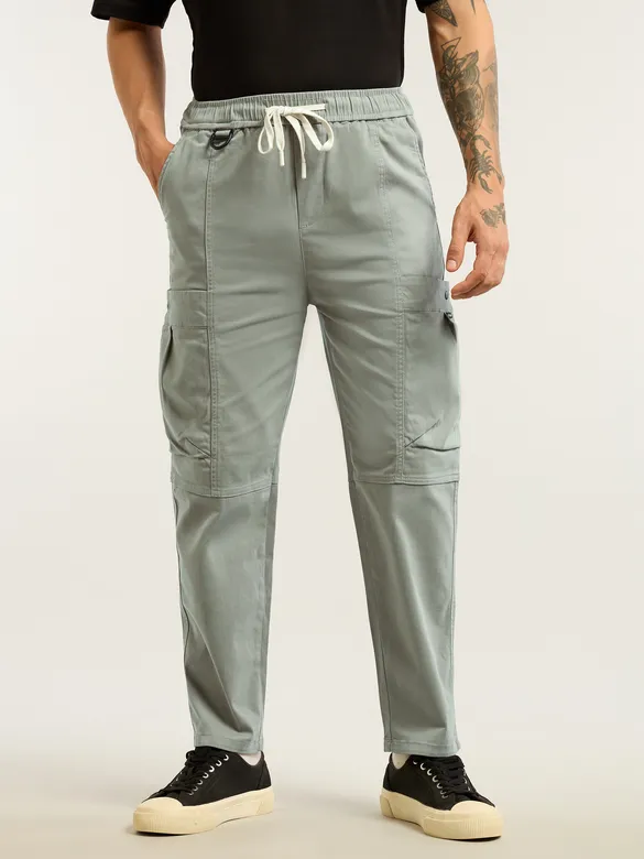 Light Grey Tapered Baggy Cargo Pants