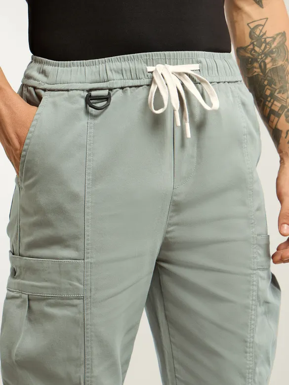 Light Grey Tapered Baggy Cargo Pants
