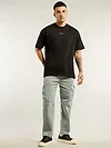 Light Grey Tapered Baggy Cargo Pants