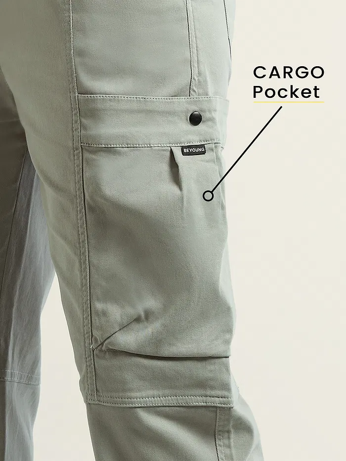 Light Grey Tapered Baggy Cargo Pants