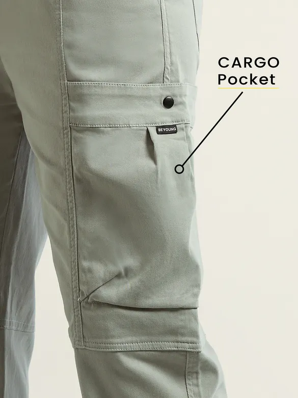 Light Grey Tapered Baggy Cargo Pants