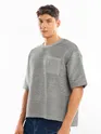 Light Grey Textured Oversized T-shirt