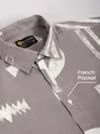 Light Mauve Printed Half Sleeve Cotton Shirt For Men