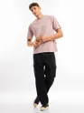 Light Mauve Textured Oversized T-shirt
